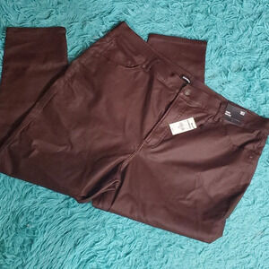 Express Faux Leather Brown Skinny Pants Short